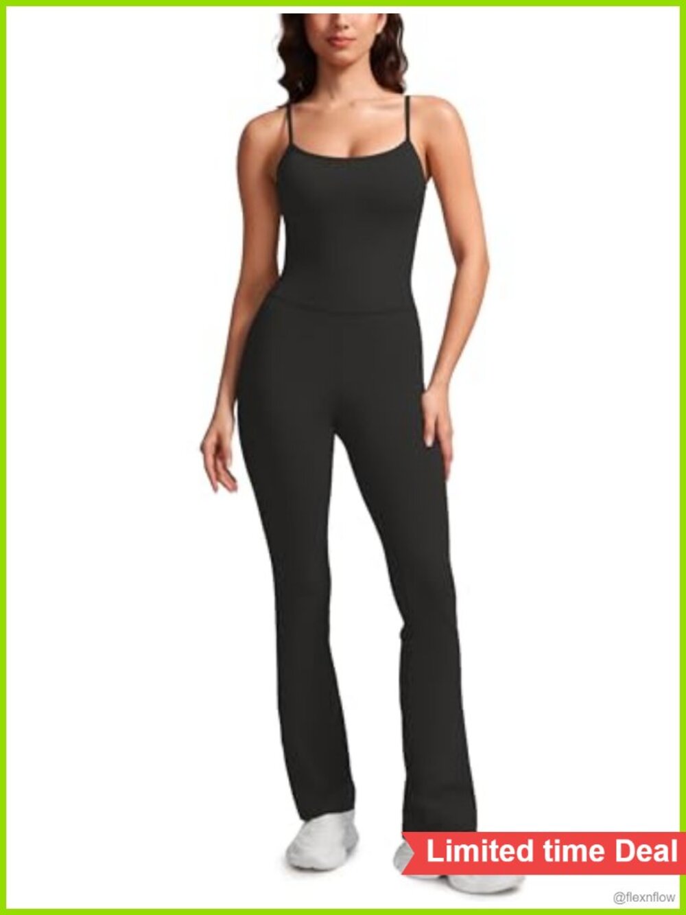 Butterluxe Flare Yoga Jumpsuit 30" Inseam Square Neck Sleeveless
